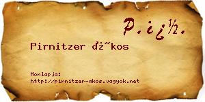 Pirnitzer Ákos névjegykártya